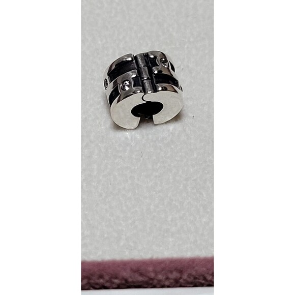 Retired Pandora Sterling Silver Sparkling Abstract Clip 790291CZ - Picture 6 of 7